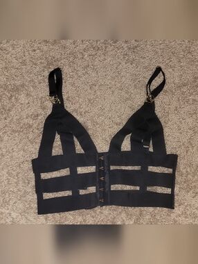 Victorias Secret Black Strappy Cage Bra